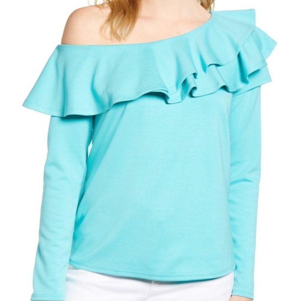 Gibson x Living in Yellow Elizabeth Date Top off-the-shoulder ruffled overlay MP